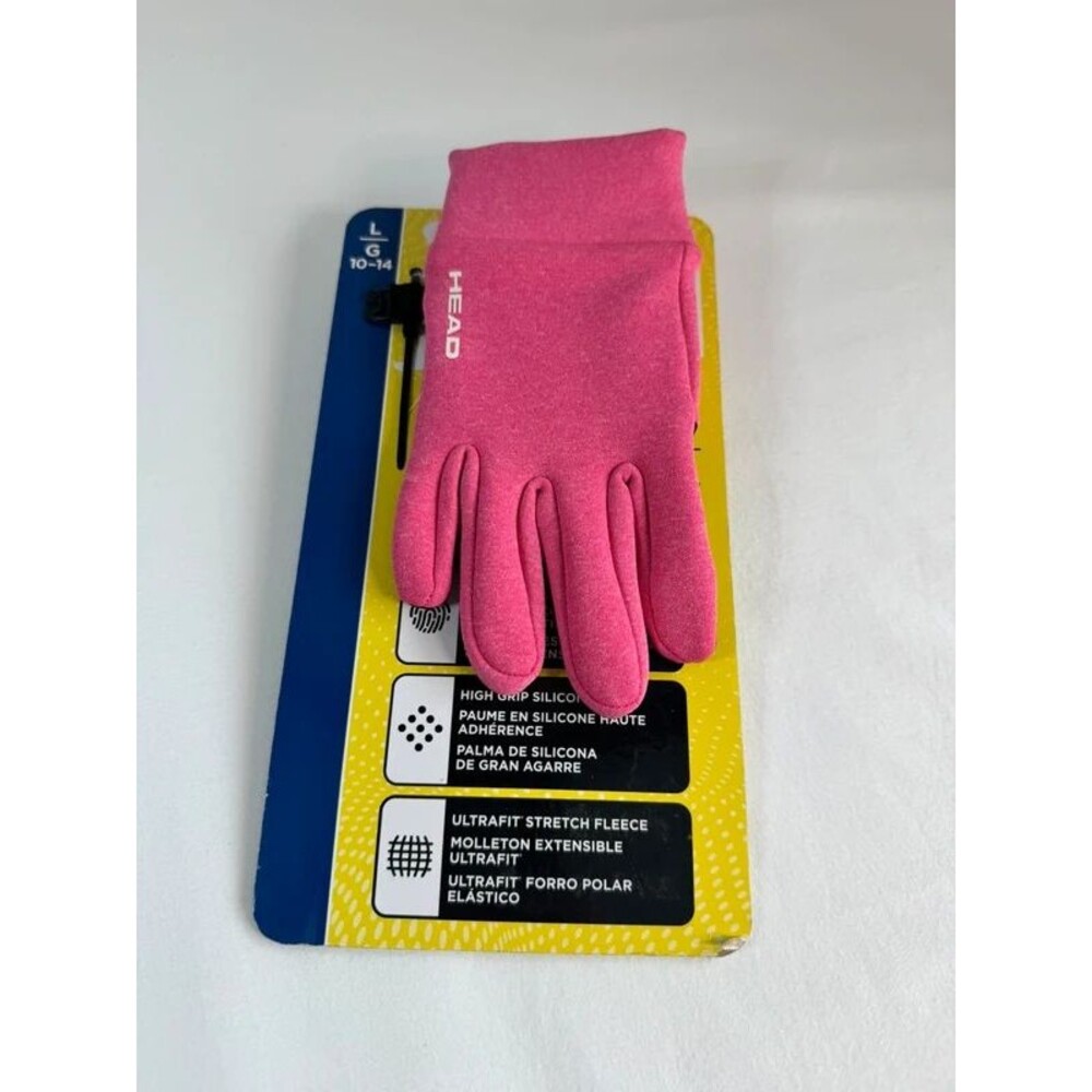 Head Kids’ Touchscreen Ultrafit Stretch Fleece Gloves, Pink, Large 10-14